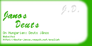 janos deuts business card